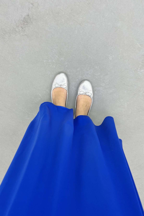 Satin Skirt Saxe Blue