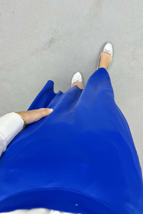 Satin Skirt Saxe Blue