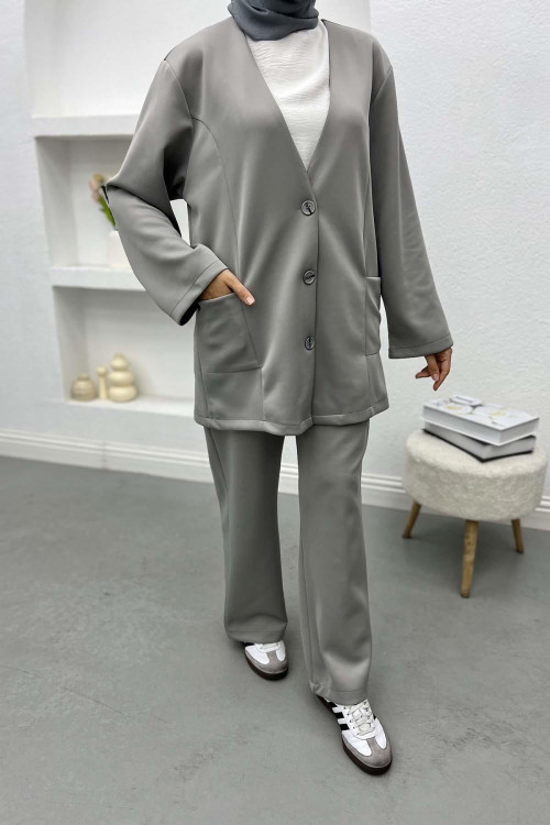 Scuba Jacket Set Gray