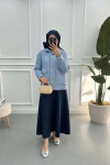 Scuba Skirt Navy Blue