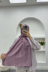 Stripe Patterned Shawl Purple