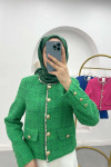 Stripe Detailed Jacket Green