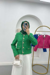 Stripe Detailed Jacket Green