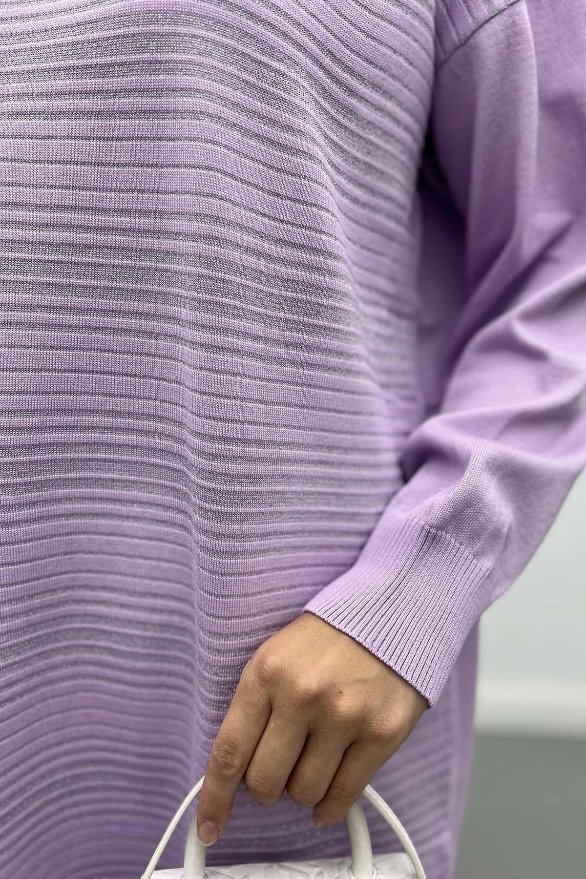 Glitter Striped Tunic Lilac