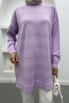 Glitter Striped Tunic Lilac