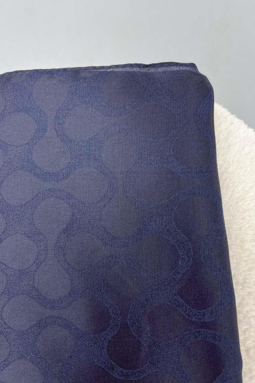 Water Drop Patterned Shawl Dark Navy Blue