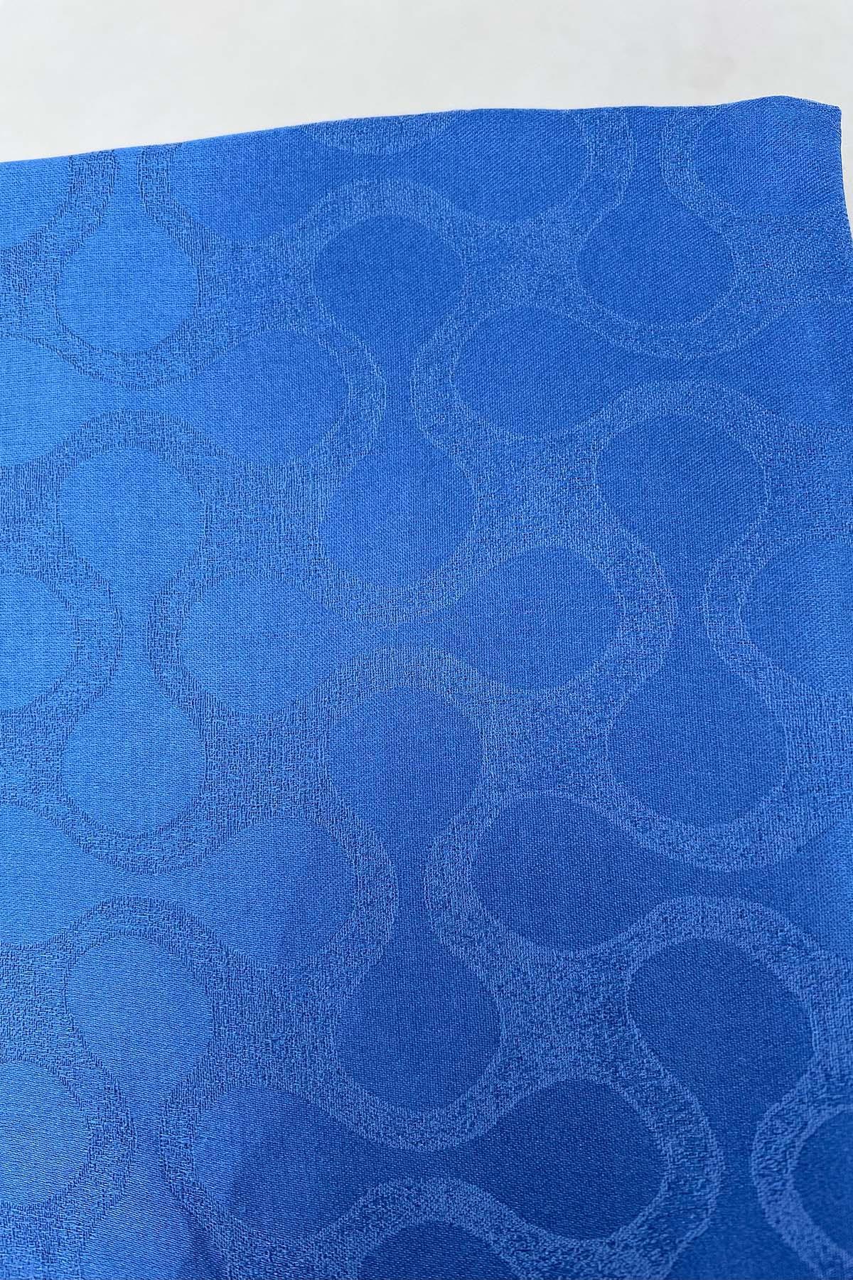 Water Drop Patterned Shawl Blue