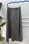 Suede Flared Skirt Anthracite