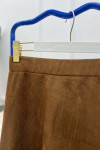 Suede Flared Skirt Brown