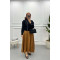 Suede Flared Skirt Brown