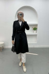 Suede Trench Coat Black