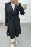 Suede Trench Coat Black