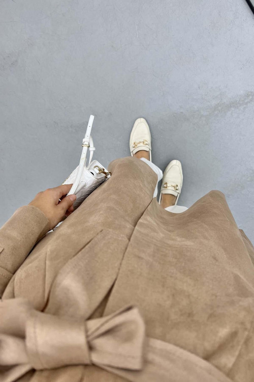 Suede Trench Coat Milky Coffee