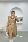 Suede Trench Coat Milky Coffee