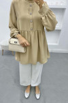 Embroidered Blouse Beige