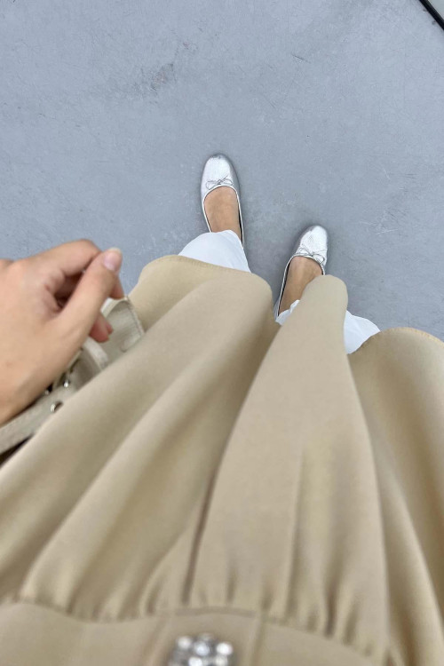 Embroidered Blouse Beige