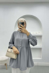 Embroidered Blouse Gray