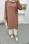 Stone Detailed Tunic Dusty Rose