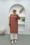 Stone Detailed Tunic Dusty Rose