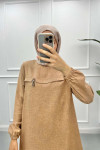 Stone Detailed Tunic Brown