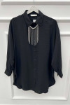 Stone Necklace Shirt Black