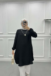 Stone Necklace Tunic Black