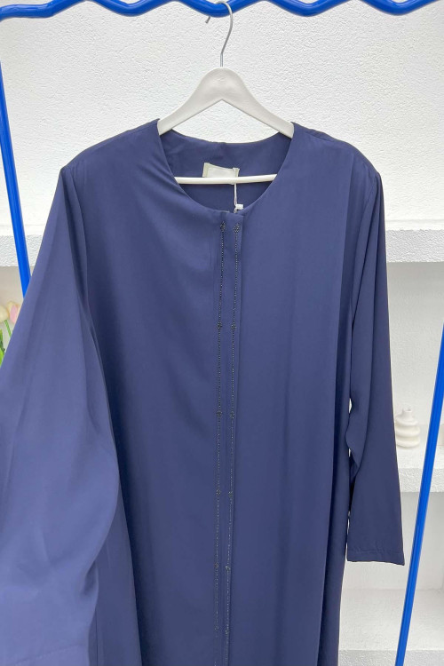 Stoned Abaya Navy Blue