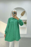 Stoned Ruffle Seersucker Tunic Benetton Green