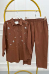 Stoned Denim Suit Brown