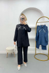 Stoned Trouser Suit Black