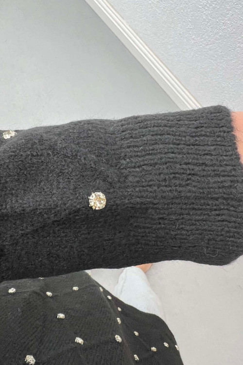 Stone Knitted Sweater Black