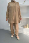 Stoned Tunic Set Beige