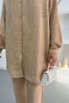 Stoned Tunic Set Beige