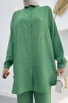 Stoned Tunic Set Green