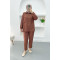 Single Pocket Trouser Suit Brown