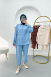 Single Pocket Trouser Suit Blue