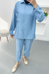 Single Pocket Trouser Suit Blue