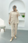 Single Pocket Trouser Suit Stone