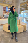 Single Button Belted Cashmere Coat Benetton Green