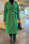 Single Button Belted Cashmere Coat Benetton Green