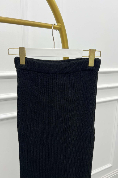 Knitted Pencil Skirt Black