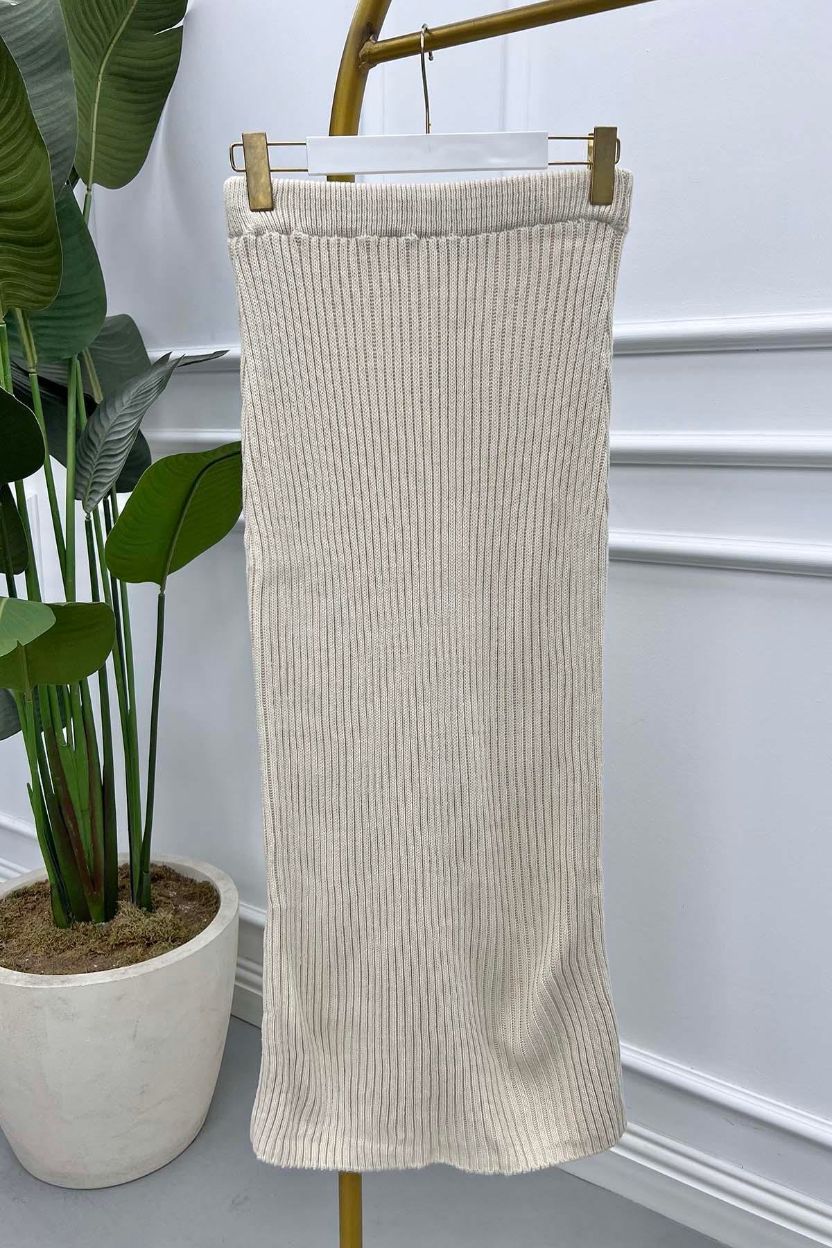 Knitted Pencil Skirt Stone