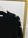 Knitwear Shoulder Buttoned Sweater Black