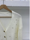 Knitwear Stone Buttoned Cardigan White