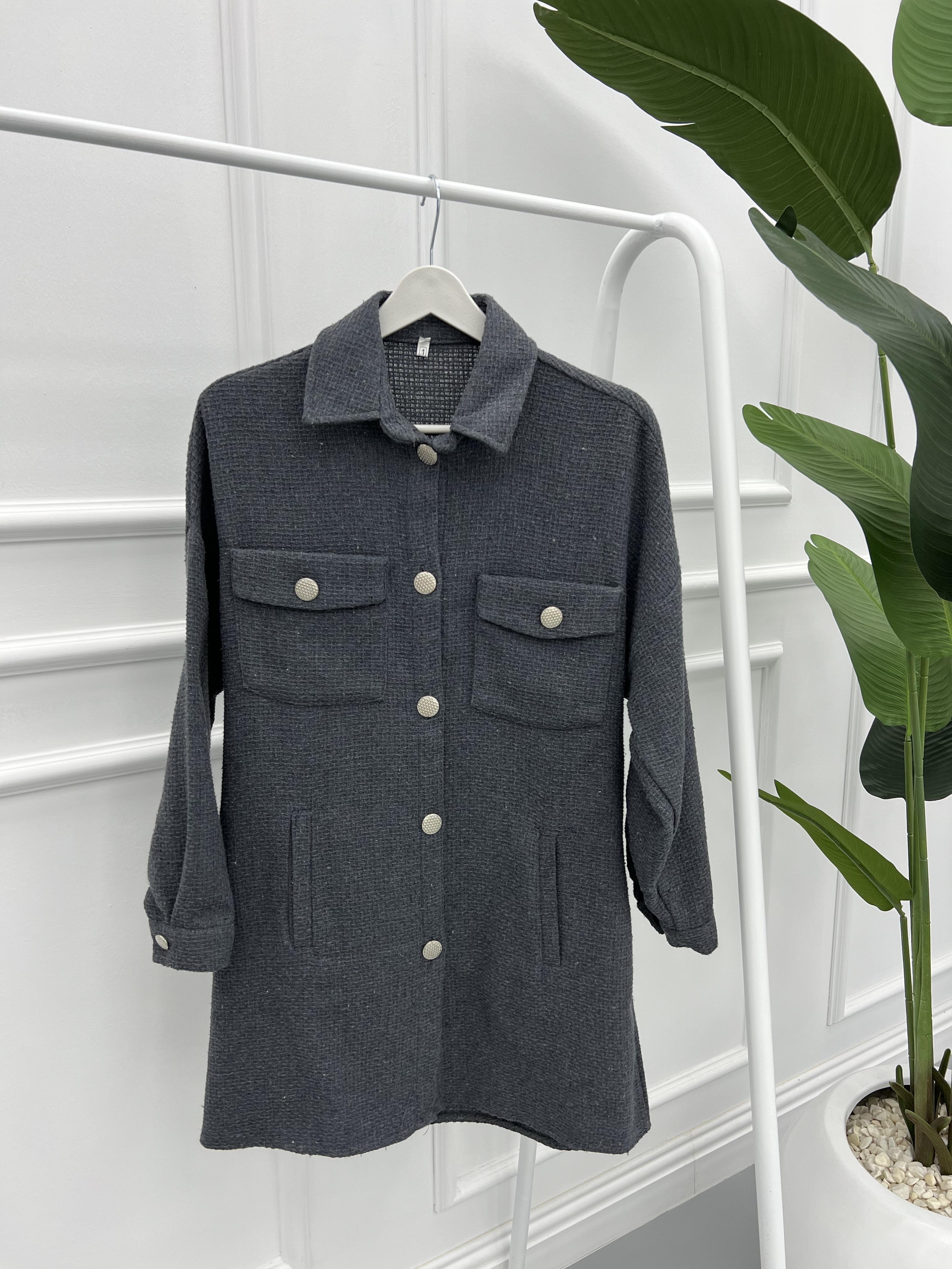 Tweed Shirt Anthracite