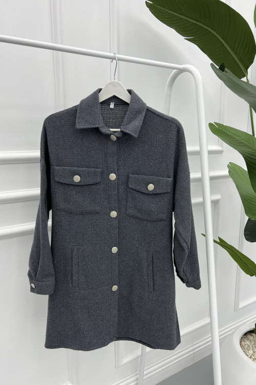 Tweed Shirt Anthracite