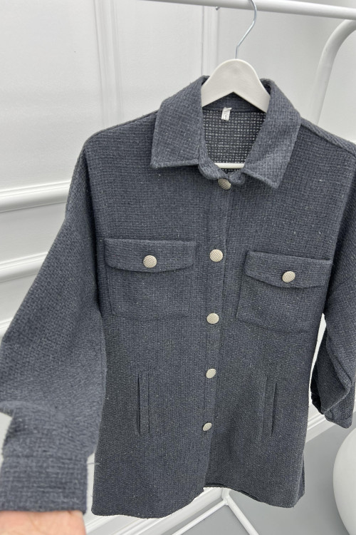 Tweed Shirt Anthracite