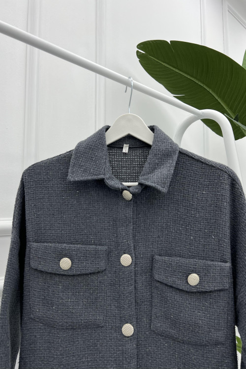 Tweed Shirt Anthracite