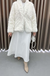 Furry Plush Coat White