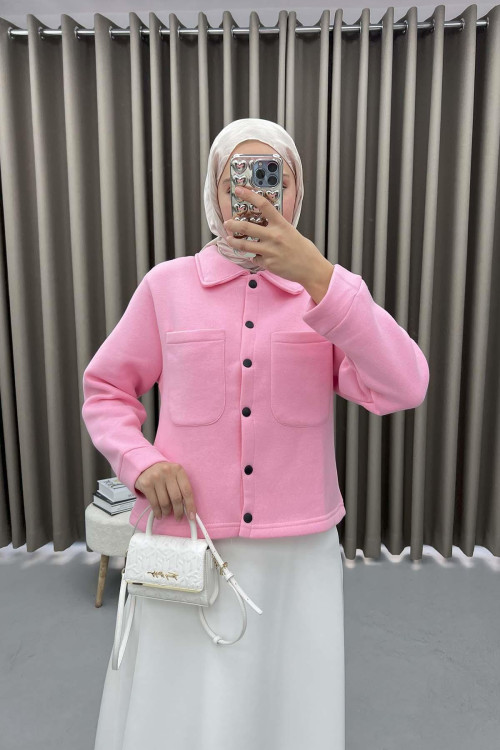 Triple Thread Snap Sweatshirt Pink